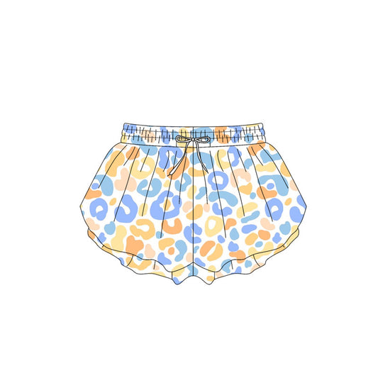 (Pre-order)SS0591 Blue Yellow Leopard Girls Summer Bottom Shorts