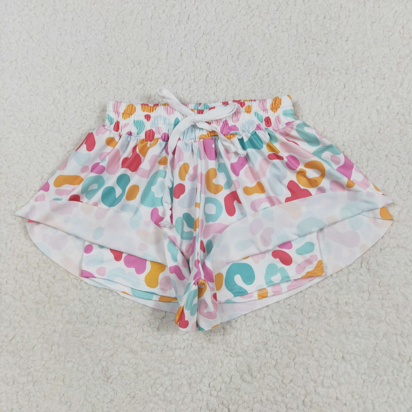 SS0592 Colorful Leopard Girls Summer Bottom Shorts