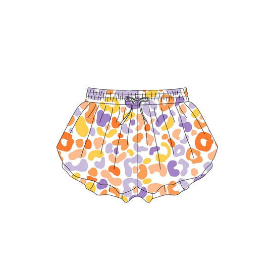 (Pre-order)SS0594 Purple Orange Leopard Girls Summer Bottom Shorts