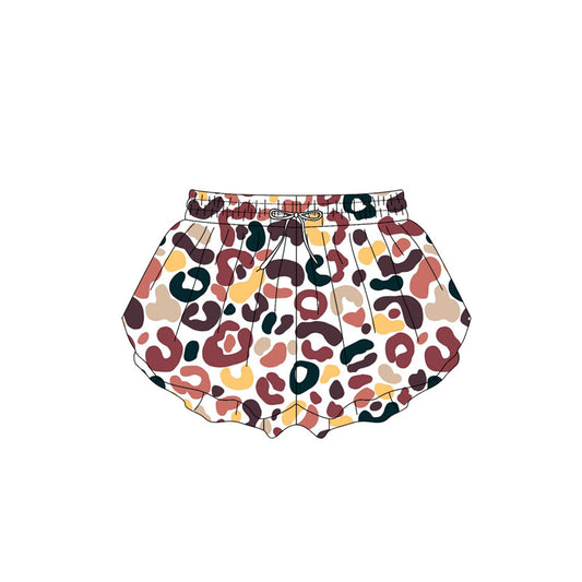 (Pre-order)SS0595 Wine Black Leopard Girls Summer Bottom Shorts