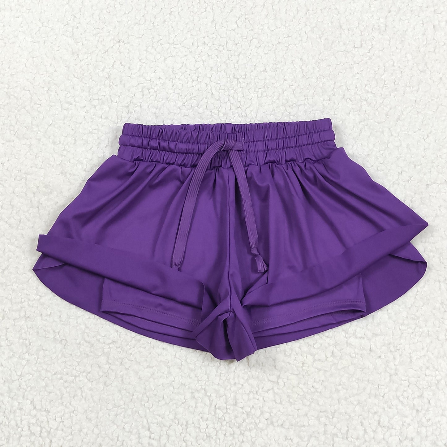 SS0602 Purple Color Girls Summer Bottom Yoga Shorts