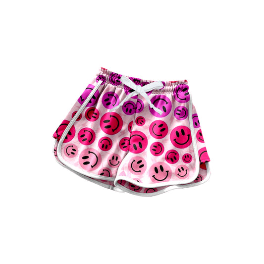 (Pre-order)SS0603 Smiling Face Pink Print Girls Summer Bottom Shorts