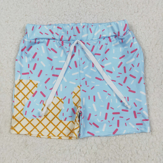 SS0609 Blue Sprinkles Print Boys Summer Bottom Shorts