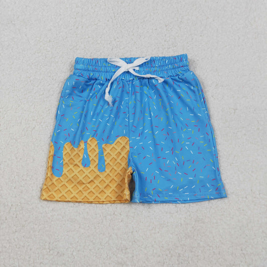 SS0619-2 Blue Sprinkles Print Boys Summer Bottom Shorts