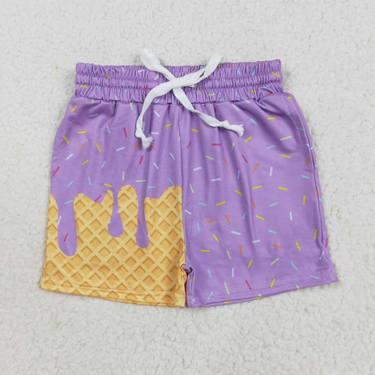 SS0621 Purple Sprinkles Print Boys Summer Bottom Shorts