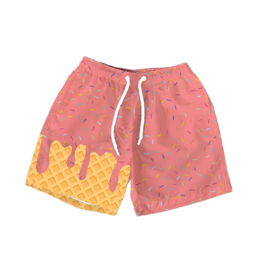 (Pre-order)SS0622 Coral Sprinkles Print Boys Summer Bottom Shorts