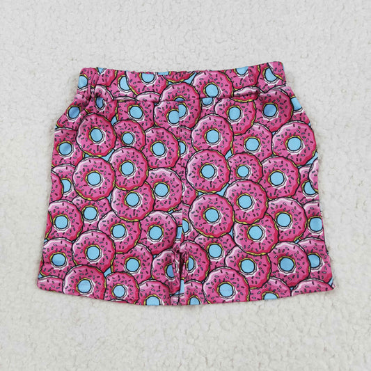 SS0632 Doughnut Print Girls Summer Bottom Shorts