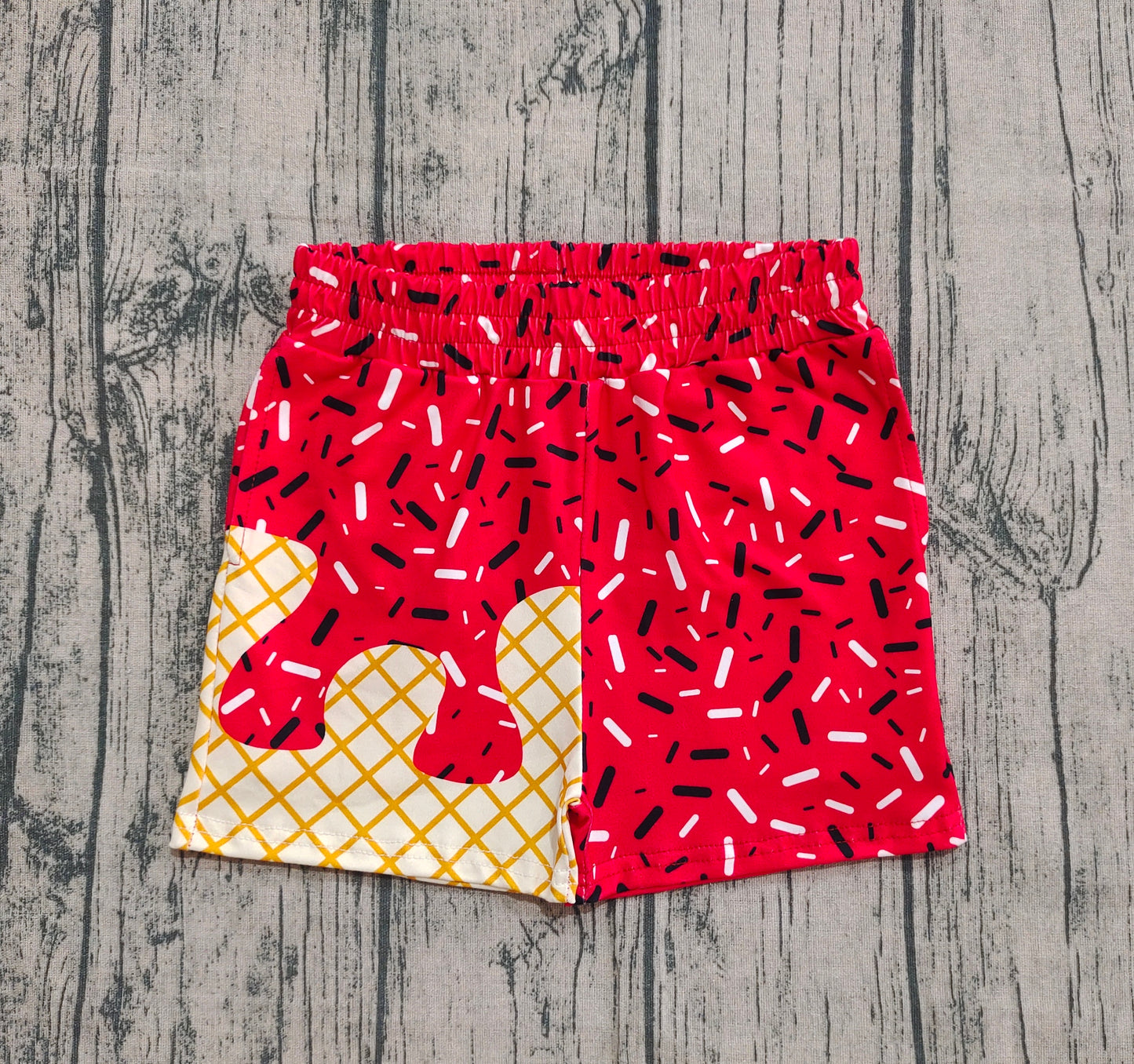(Pre-order)SS0637 Red Sprinkles Print Boys Summer Bottom Shorts