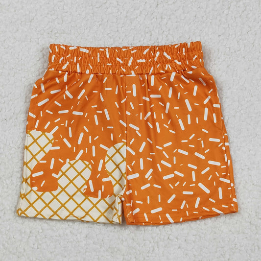 SS0639 Orange Sprinkles Print Boys Summer Bottom Shorts