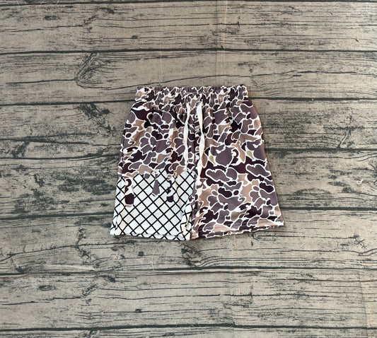 (Pre-order)SS0646 Brown Camo Print Boys Summer Bottom Shorts