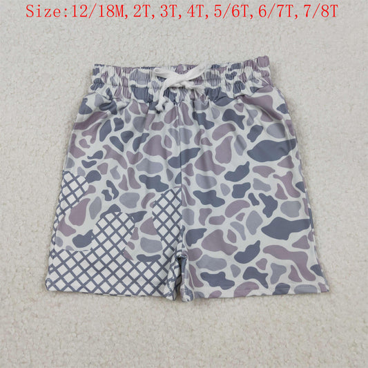 SS0647 Grey Camo Print Boys Summer Bottom Shorts
