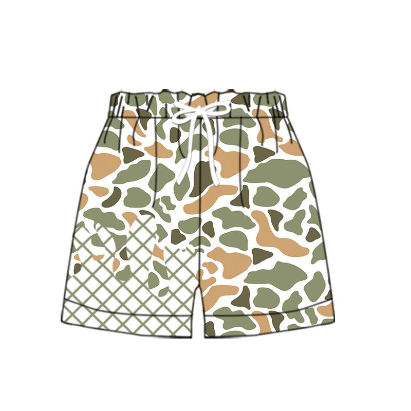 (Pre-order)SS0649 Orange Green Camo Print Boys Summer Bottom Shorts