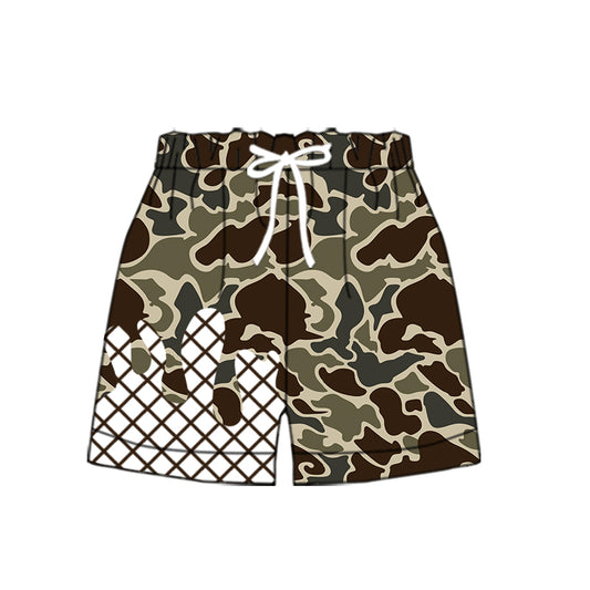(Pre-order)SS0650 Dark Brown Camo Print Boys Summer Bottom Shorts