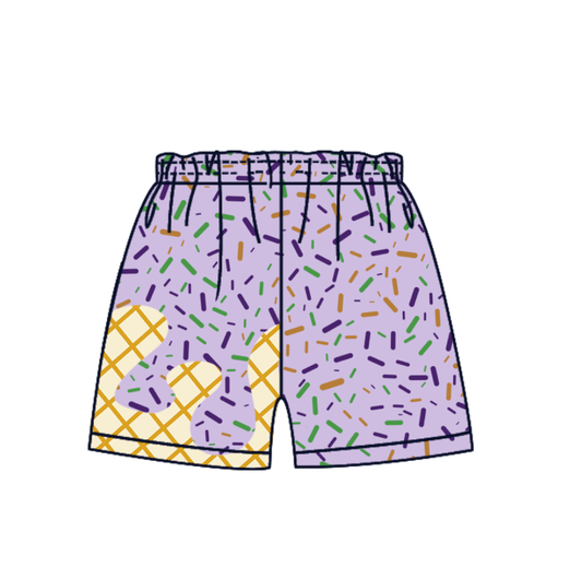 (Pre-order)SS0653 Purple Sprinkles Print Boys Summer Bottom Shorts