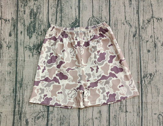 (Pre-order)SS0654 Baseball Brown Camo Print Boys Summer Bottom Shorts