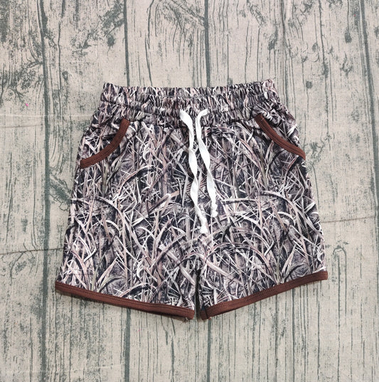 (Pre-order)SS0674 Branch Camo Print Pockets Kids Summer Bottom Shorts
