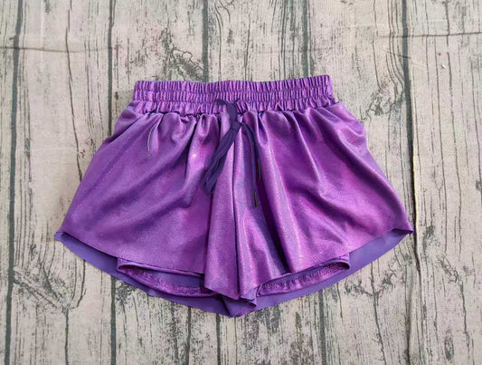 (Pre-order)SS0686 Purple Girls Mardi Gras Bottom Flutter Shorts