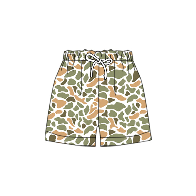 (Pre-order)SS0698 Green Orange Camo Print Boys Summer Bottom Shorts