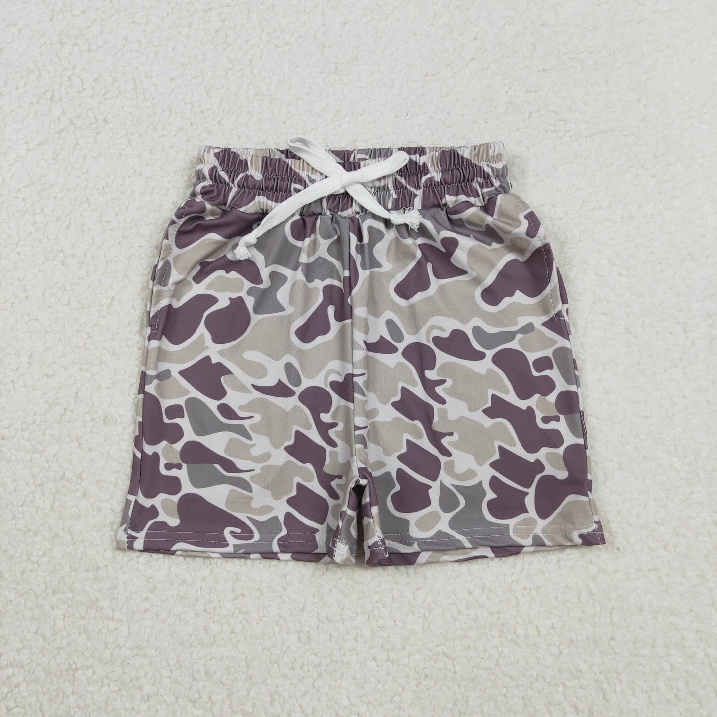 SS0733 Camo Print Pockets Kids Summer Bottom Shorts