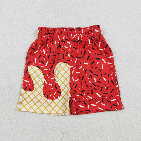 SS0776 Red Sprinkles Print Boys Summer Bottom Shorts