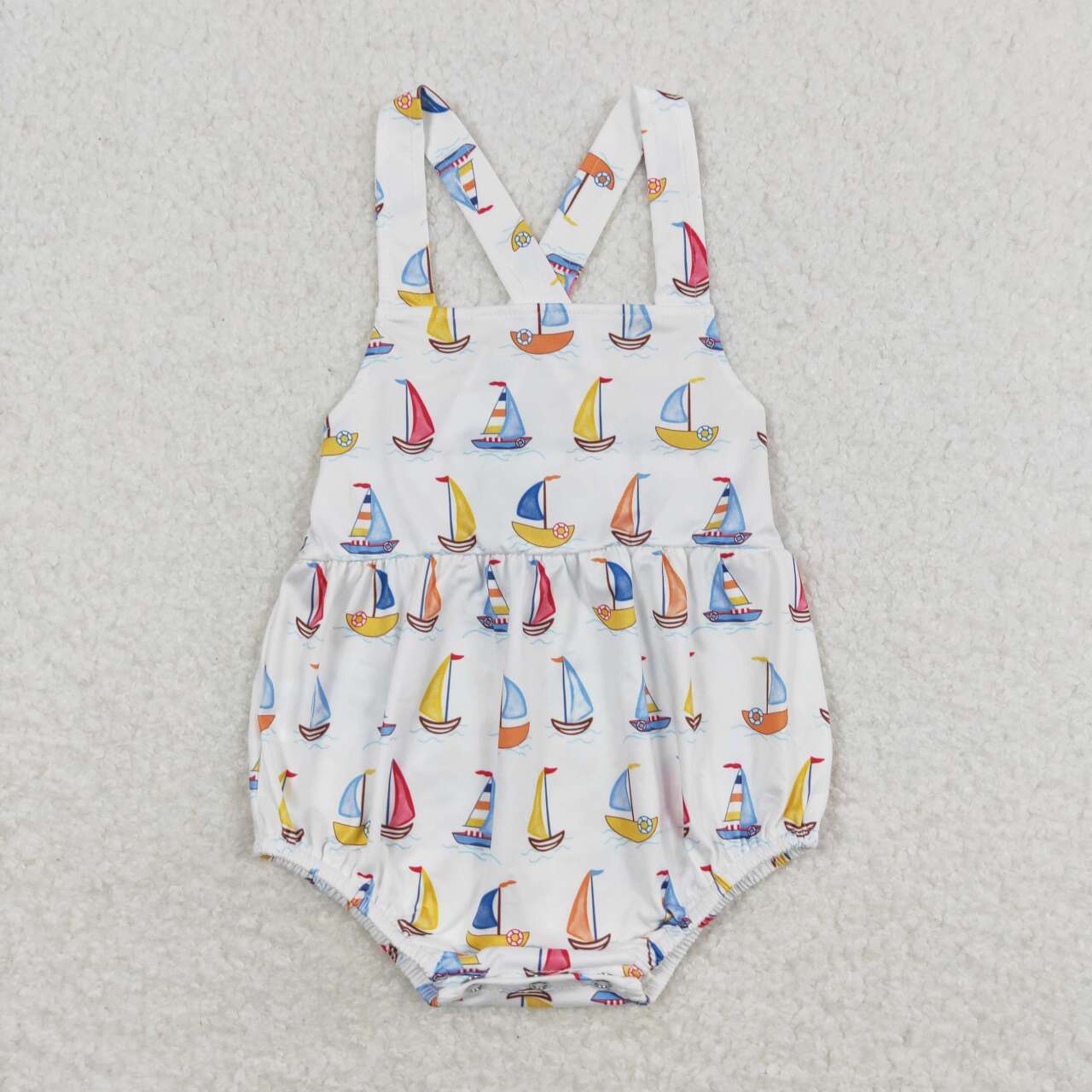 Sailboat Print Sibling Summer Matching Clothes