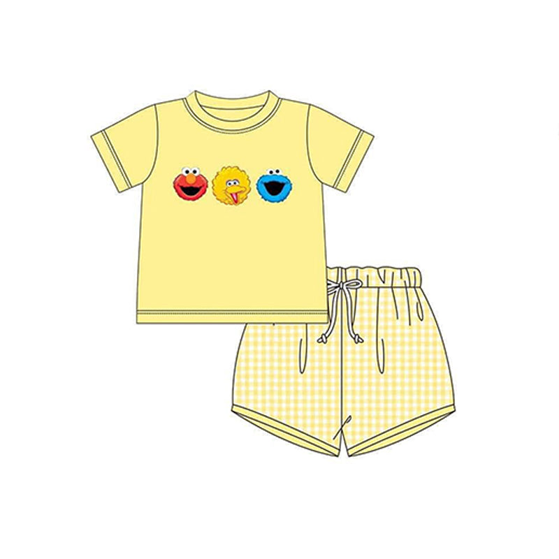 (Custom Design Preorder MOQ 5)  Cartoon Street Print Boys Summer Clothes Set