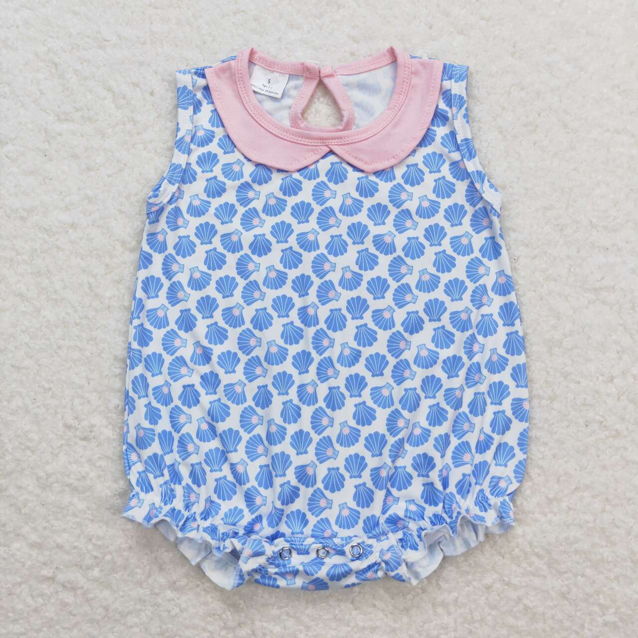 SR1003 Shell Print Baby Girls Summer Romper