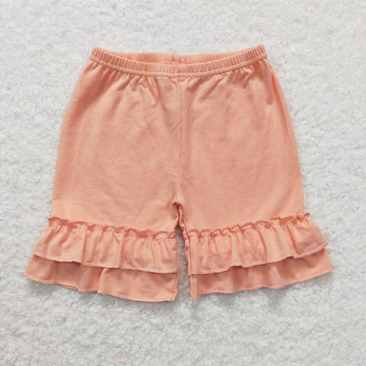 SS0259  Orange Ruffles Girls Summer Shorts