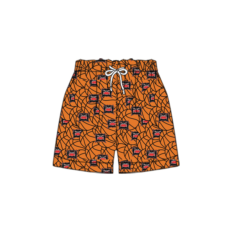 (Custom Design Preorder MOQ 5 Each Design) Team's Spencerville Bearcats Basketball Print Summer Bottom Sports Shorts Mom and Me Matching Clothes