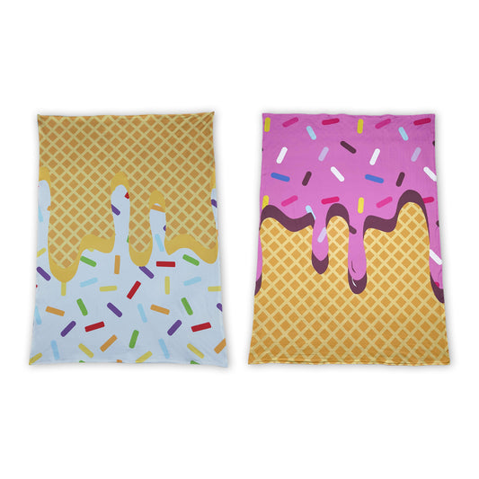 Sprinkles Blue Pink Print Baby Blanket