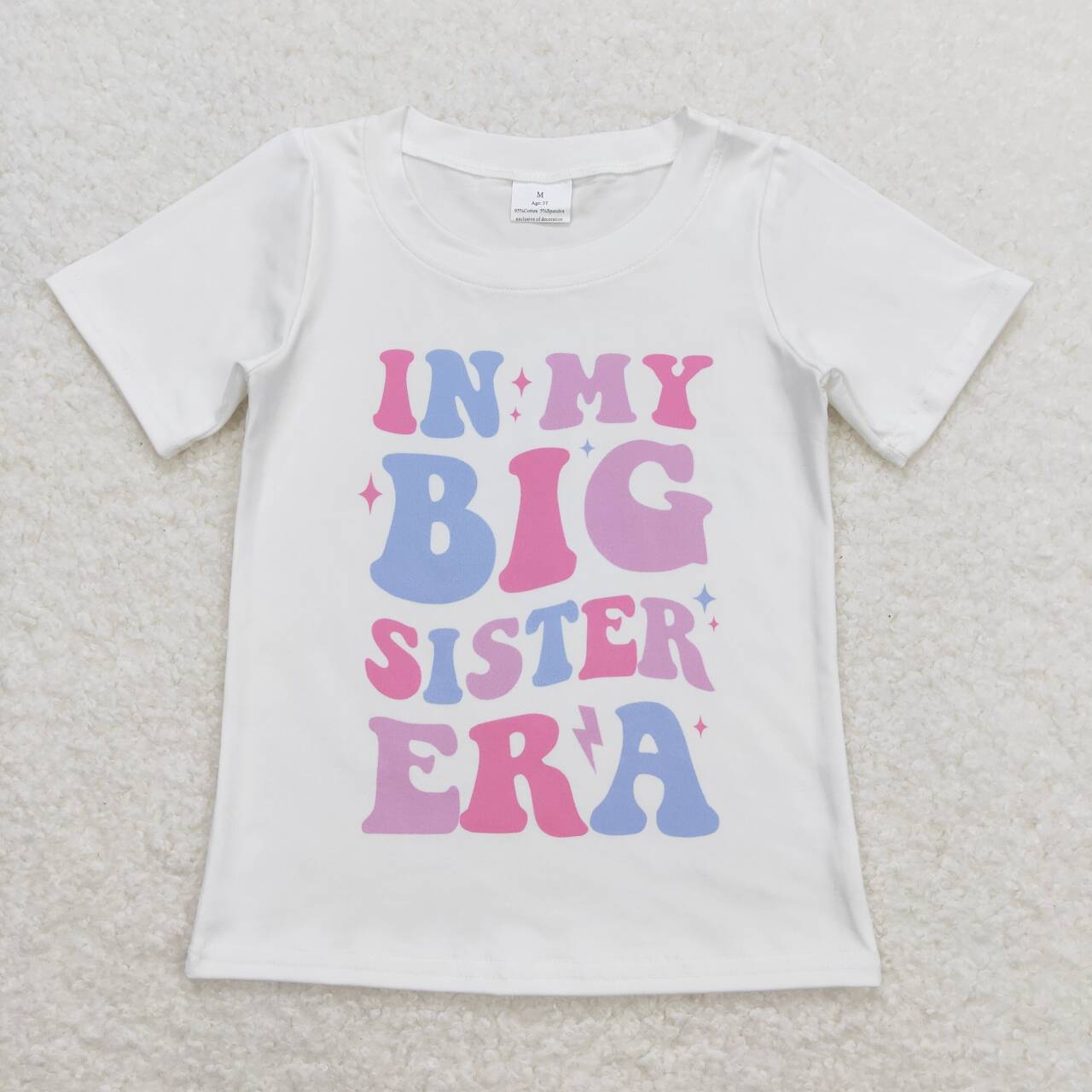 GT0508  In My Big Sister ERA Swiftie Print Girls Summer Tee Shirts Top