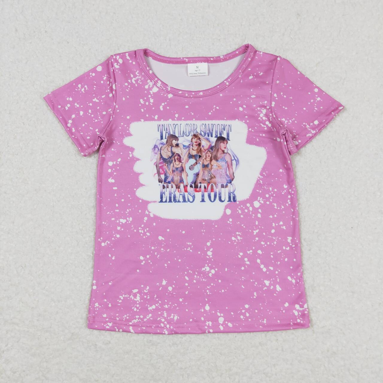 GT0539  Singer Swiftie Purple Print Girls Summer Tee Shirts Top