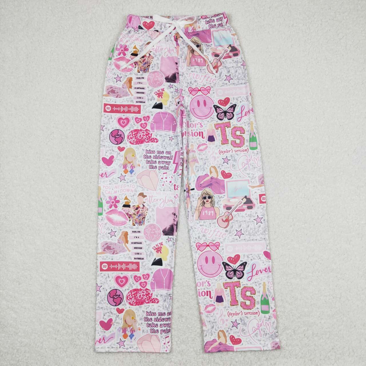 P0454 Adult Pink Singer Swiftie Print Woman Pajamas Pants