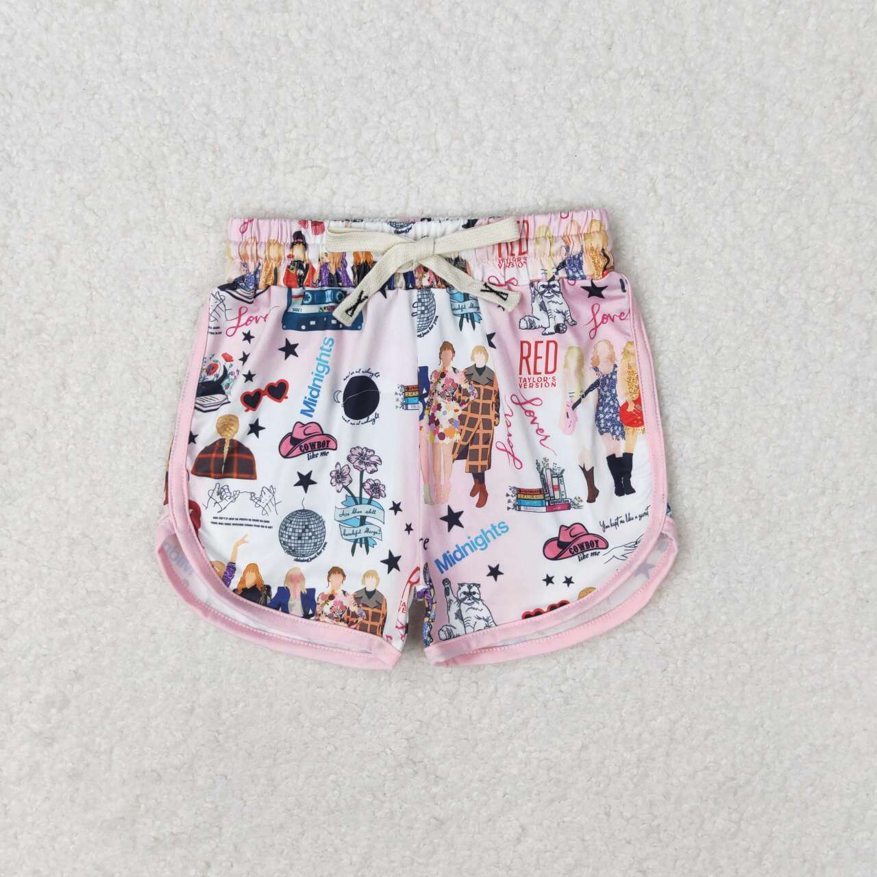SS0255 Singer Swiftie Print Girls Summer Shorts