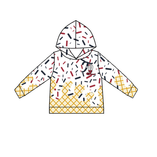 (Custom Design Preorder MOQ 5 Each Item) Team's TR White Sprinkles Print Hoodie Top Mom and Me Matching Clothes