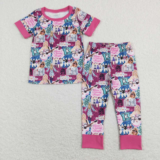 GSPO1332 Singer Print Girls Pajamas Clothes Set