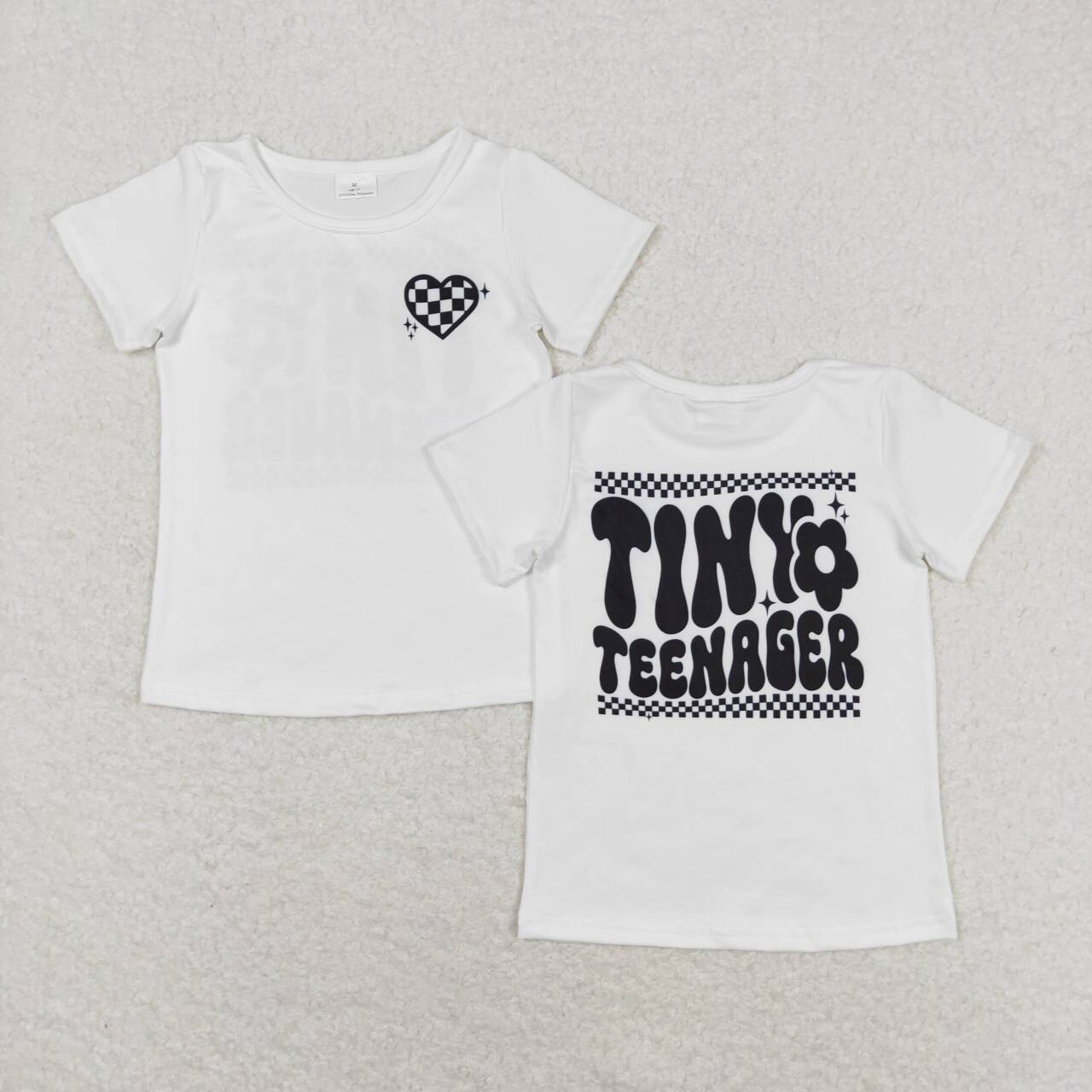 GT0527  TINY TEENAGER Print Girls Summer Tee Shirts Top