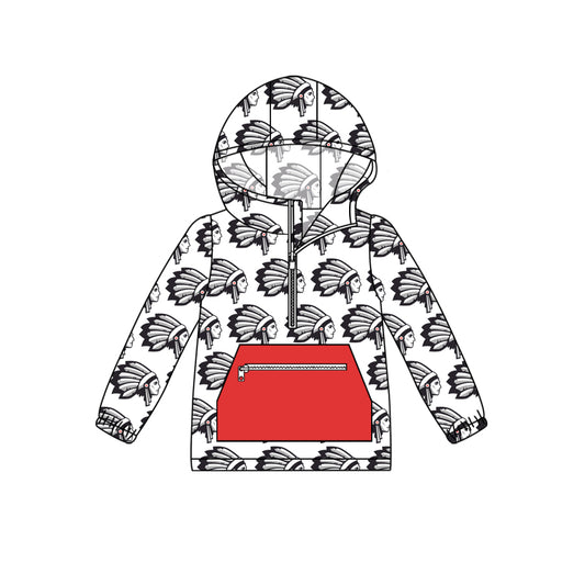 (Custom Design Preorder MOQ 5 Each Item) Team's Wapakoneta Print Kids Fall Zipper Hoodie Top Mom and Me Matching Clothes