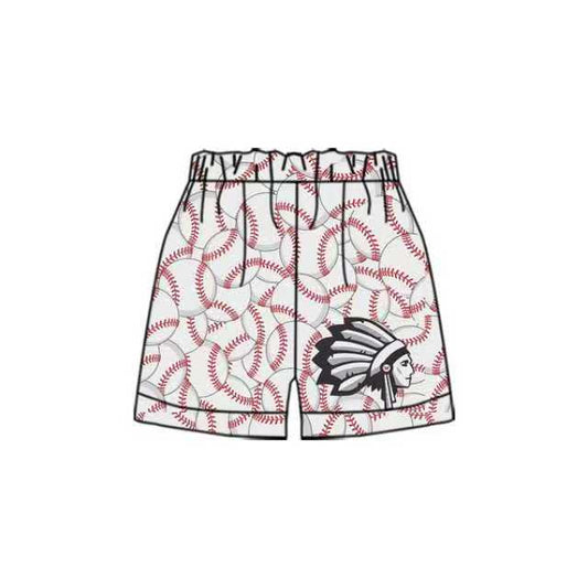 (Custom Design Preorder MOQ 5 Each Design) Team's Wapakoneta Baseball Print Summer Bottom Shorts Mom and Me Matching Clothes