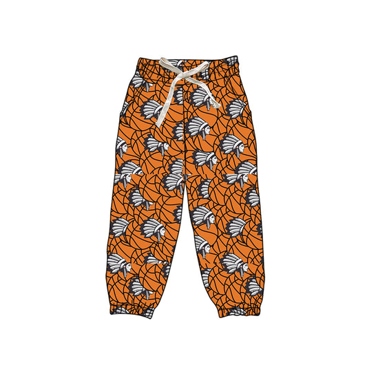 (Custom Design Preorder MOQ 5 Each Design) Team's Wapakoneta Redskins Basketball Print Joggers Bottom Pants Mom and Me Matching Clothes