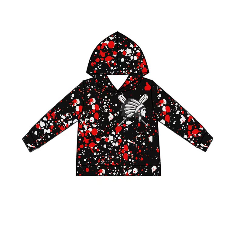(Custom Design Preorder MOQ 5 Each Item)Team's Wapakoneta Baseball Sprinkles Print Hoodie Top Mom and Me Matching Clothes