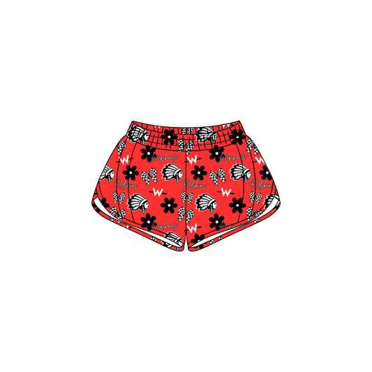 (Custom Design Preorder MOQ 5 Each Item) Team's Wapakoneta Print Zipper Pockets Summer Bottom Shorts Mom and Me Matching Clothes