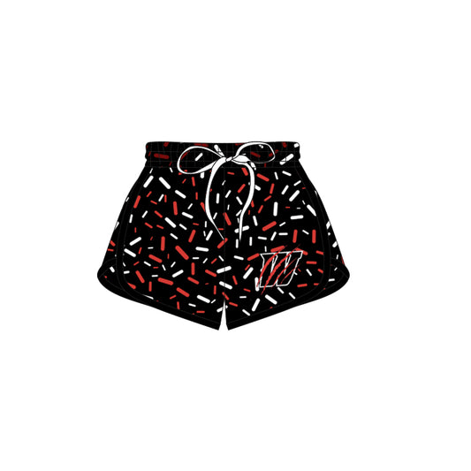 (Custom Design Preorder MOQ 5 Each Item) Team's Whitharral Sprinkles Print Summer Bottom Sports Shorts Mom and Me Matching Clothes
