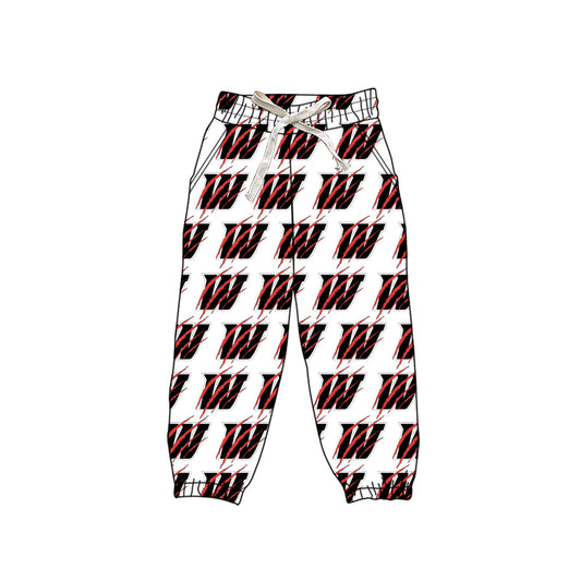 (Custom Design Preorder MOQ 5 Each Design) Team's Whitharral Print Joggers Bottom Pants Mom and Me Matching Clothes