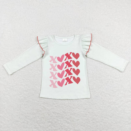 GT0441 XOXO Print Girls Valentine's Tee Shirts Top