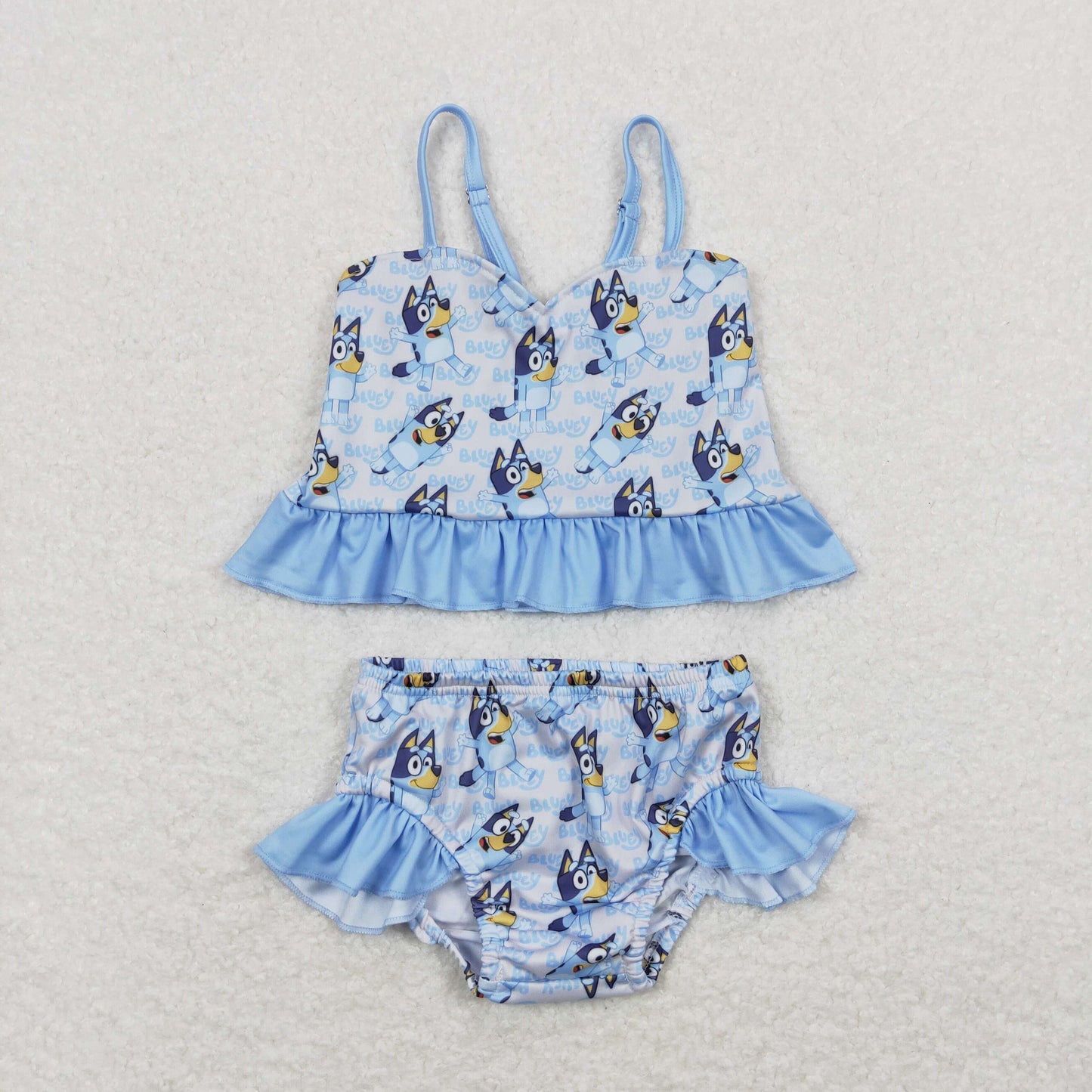 Girls blue cartoon dog print swimsuit   E10-19