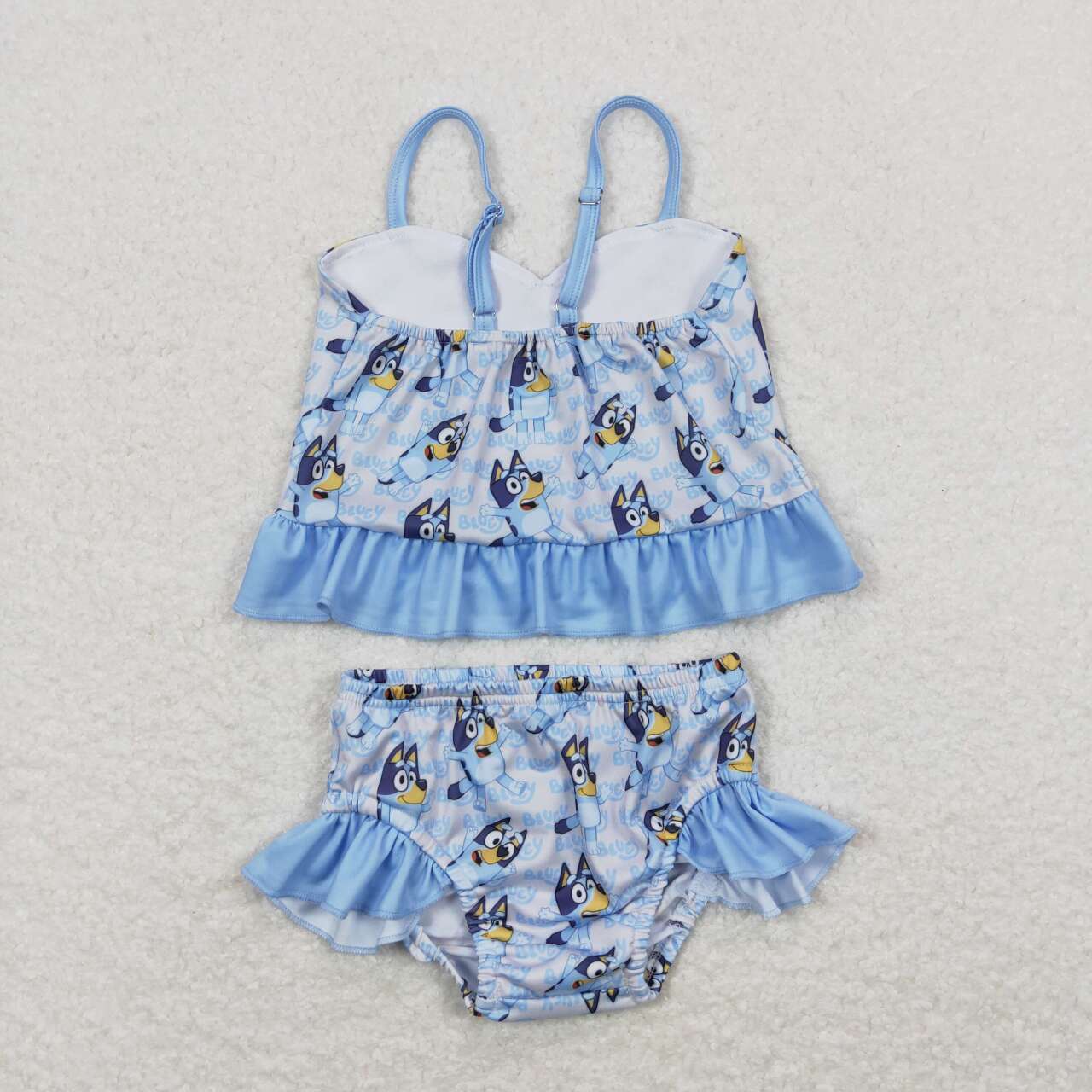 Girls blue cartoon dog print swimsuit   E10-19