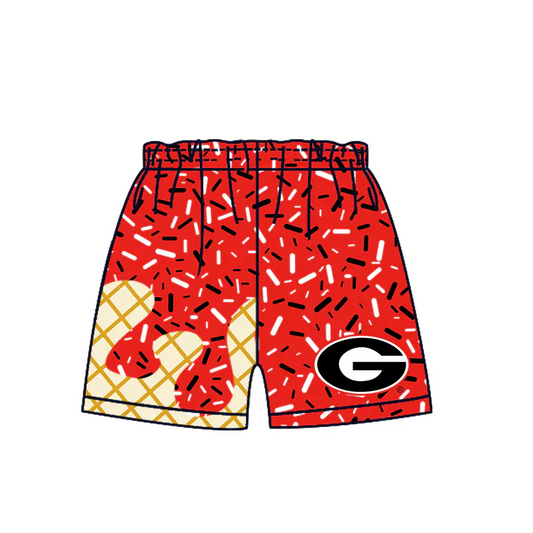 (Custom Design Preorder MOQ 5 Each Item) Team's GEORGIA Sprinkles Print Summer Bottom Shorts Mom and Me Matching Clothes