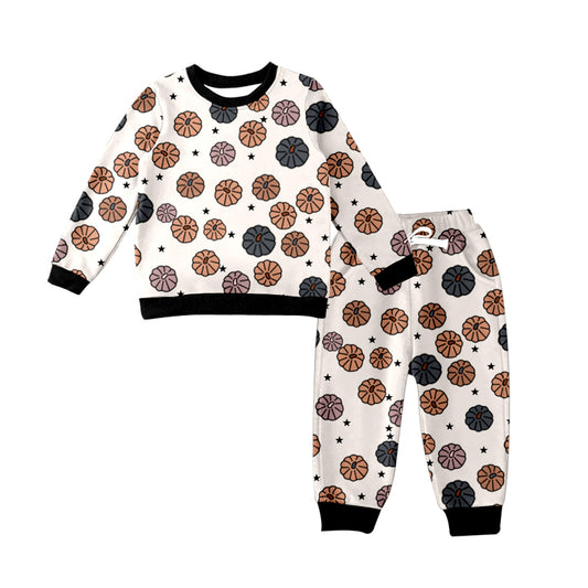 (Custom Design Preorder MOQ 5) Pumpkin Print Boys Fall Clothes Set