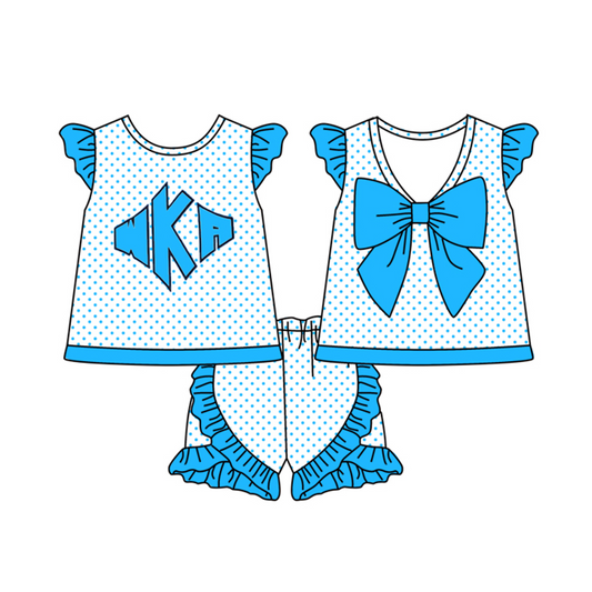 (Custom Design Preorder MOQ 5)  Team's WKA Print Girls Summer Clothes Set